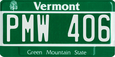 VT license plate PMW406