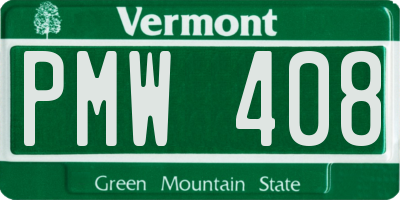 VT license plate PMW408