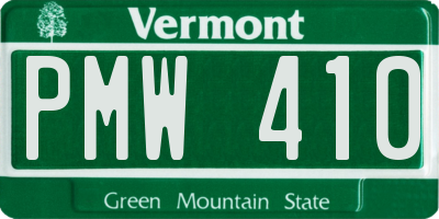 VT license plate PMW410
