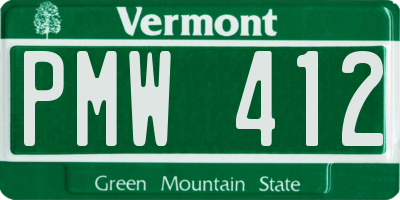 VT license plate PMW412