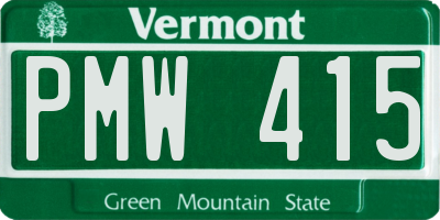 VT license plate PMW415