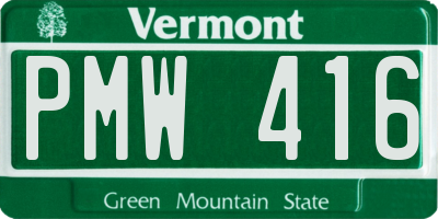 VT license plate PMW416