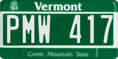 VT license plate PMW417