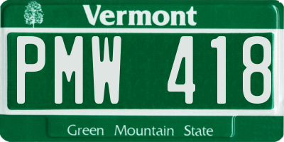 VT license plate PMW418
