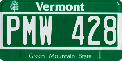 VT license plate PMW428