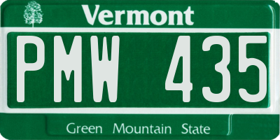 VT license plate PMW435