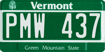 VT license plate PMW437