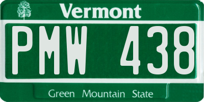VT license plate PMW438