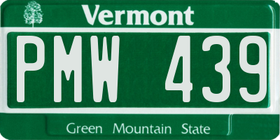 VT license plate PMW439