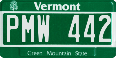 VT license plate PMW442