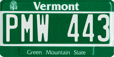 VT license plate PMW443