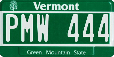 VT license plate PMW444