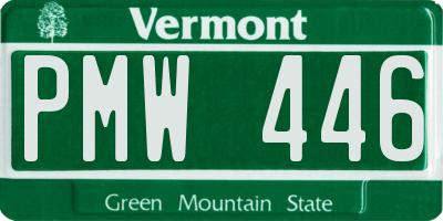 VT license plate PMW446