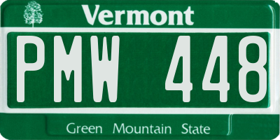VT license plate PMW448