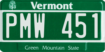 VT license plate PMW451