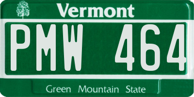 VT license plate PMW464