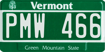 VT license plate PMW466