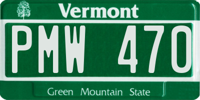 VT license plate PMW470