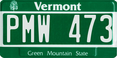 VT license plate PMW473