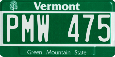 VT license plate PMW475