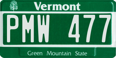 VT license plate PMW477