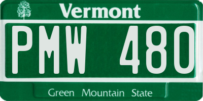 VT license plate PMW480