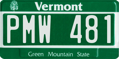 VT license plate PMW481