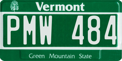 VT license plate PMW484