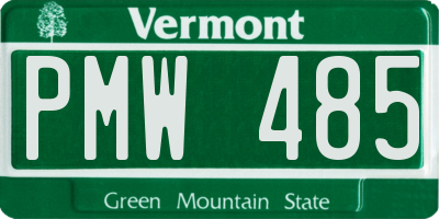 VT license plate PMW485