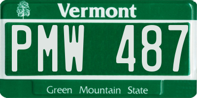 VT license plate PMW487