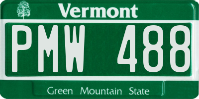 VT license plate PMW488