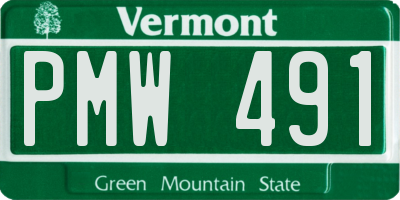 VT license plate PMW491