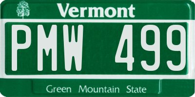 VT license plate PMW499