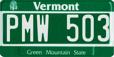 VT license plate PMW503
