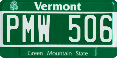 VT license plate PMW506