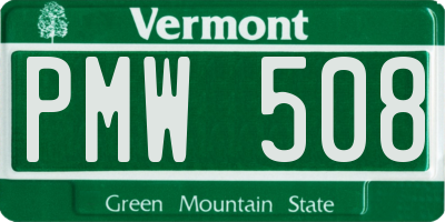 VT license plate PMW508