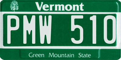 VT license plate PMW510