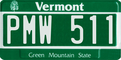 VT license plate PMW511
