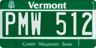 VT license plate PMW512