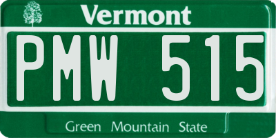 VT license plate PMW515