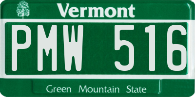 VT license plate PMW516