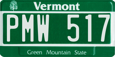 VT license plate PMW517