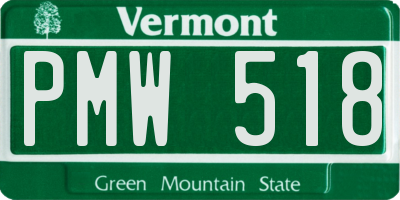 VT license plate PMW518