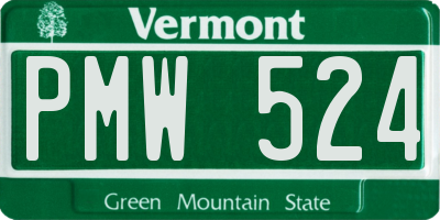VT license plate PMW524