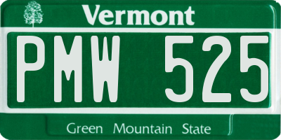 VT license plate PMW525