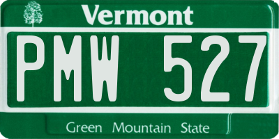 VT license plate PMW527