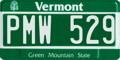 VT license plate PMW529