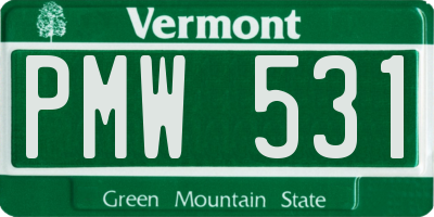 VT license plate PMW531