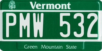 VT license plate PMW532