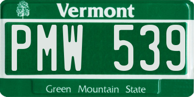 VT license plate PMW539